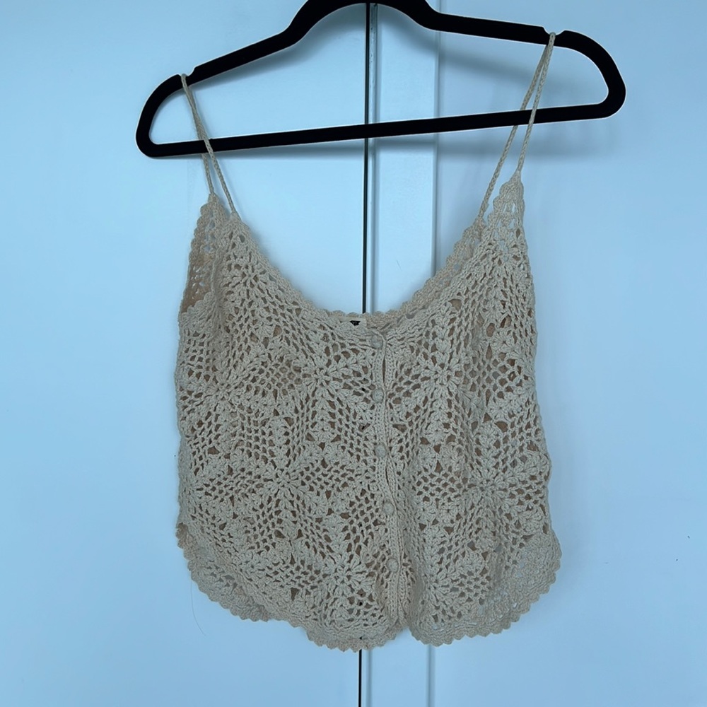 LA hearts crotchet top